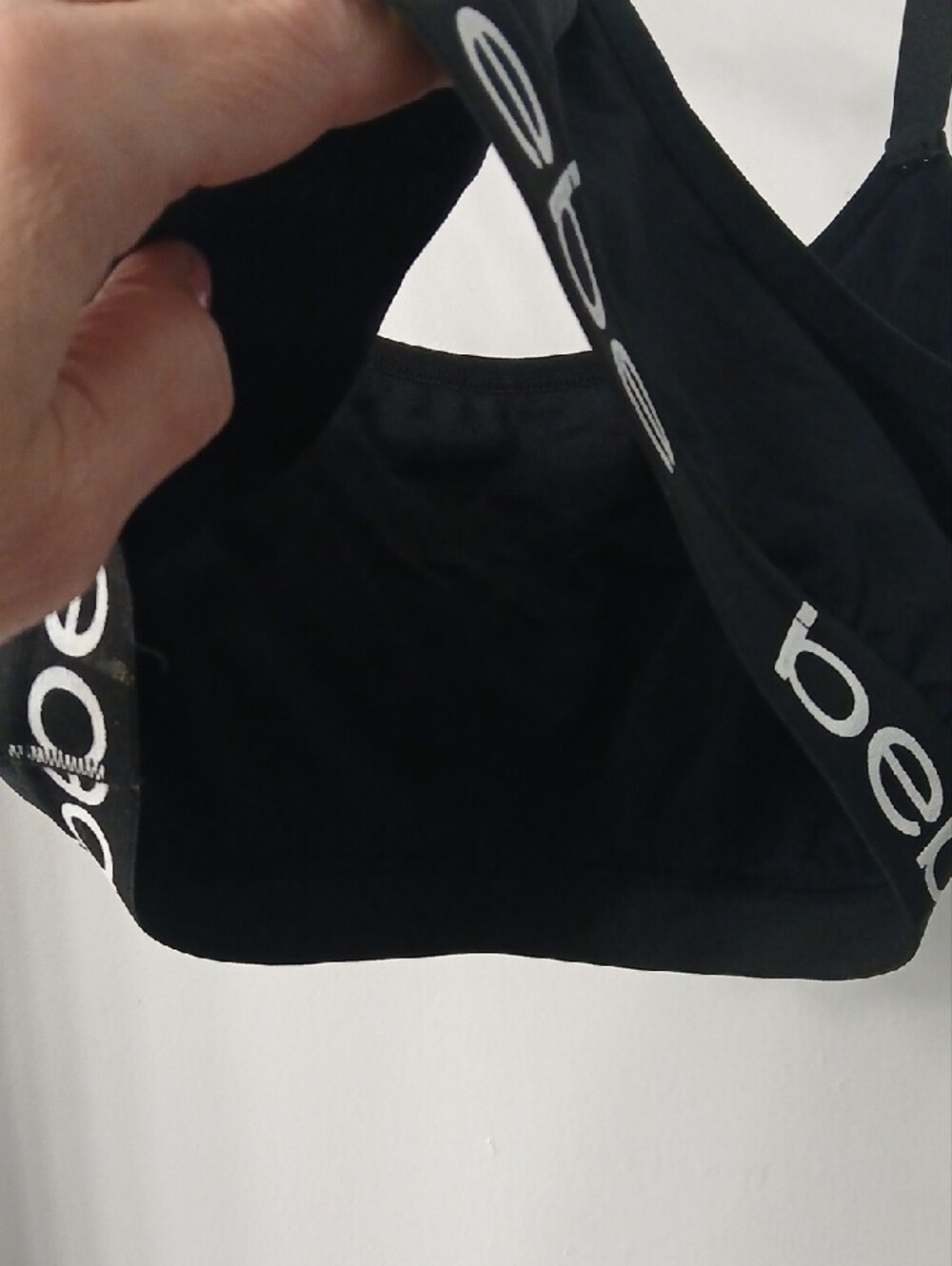 bebe Black Logo Elastic Racerback Bralette - Picture 3 of 6